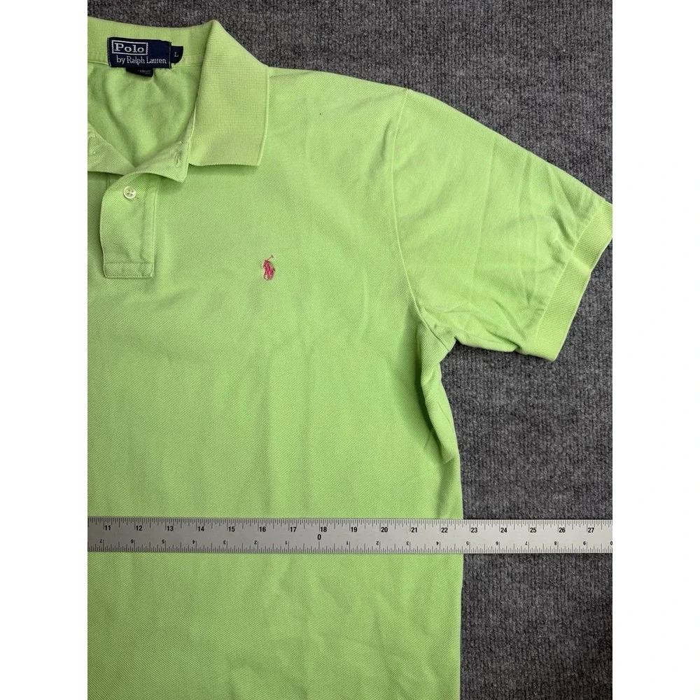 Polo Ralph Lauren Polo Men's Large Green Made in USA‎ Pink Pony 90s Vintage